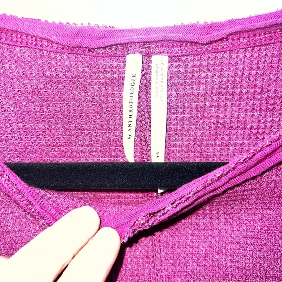 Anthropologie Fushsia Thermal Boxy Dolmam Top - Picture 4 of 4